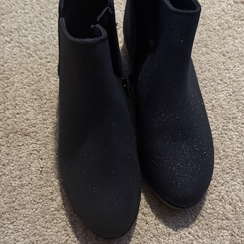 Cat & Jack Sparkly Black Ankle Boots
